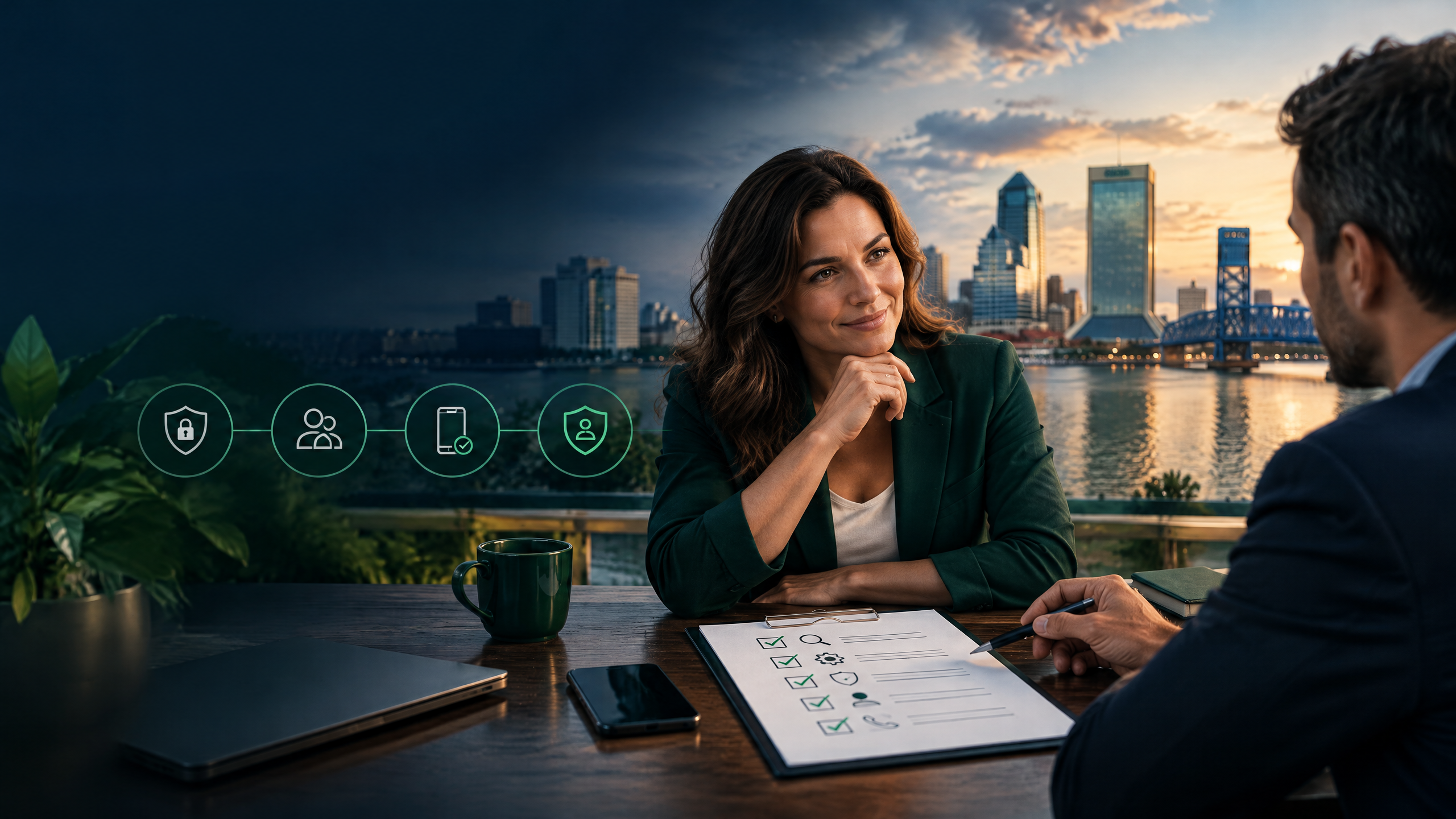 Jacksonville business owner reviewing an AI agency implementation checklist